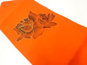 塩瀬薔薇模様刺繍名古屋帯